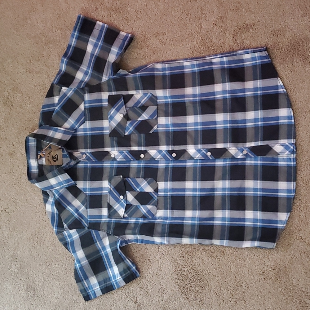 Coevals Club Plaid Short Sleeve Shirt (M)